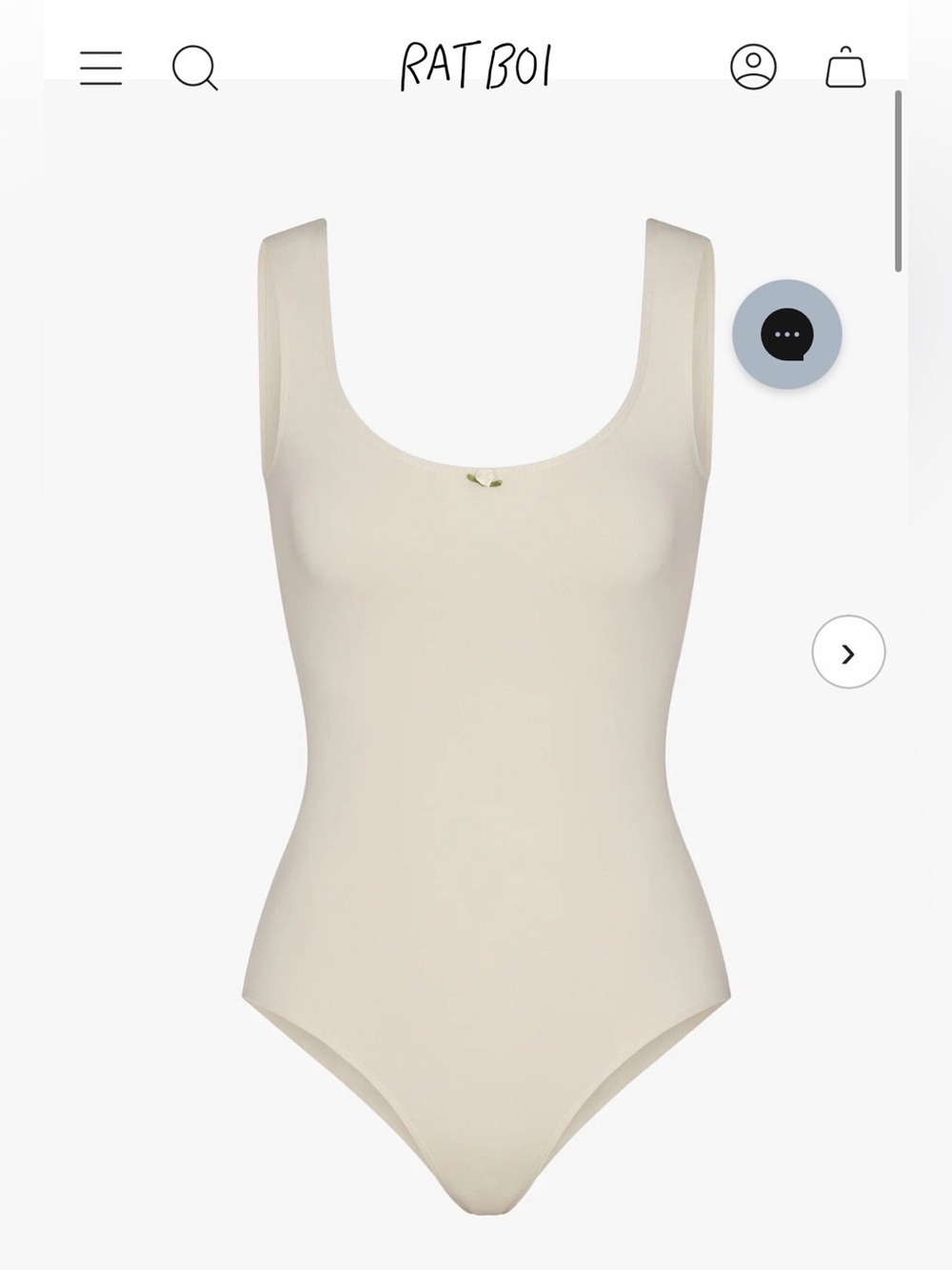 Rat Boi Cream Scoop Neck Bodysuit